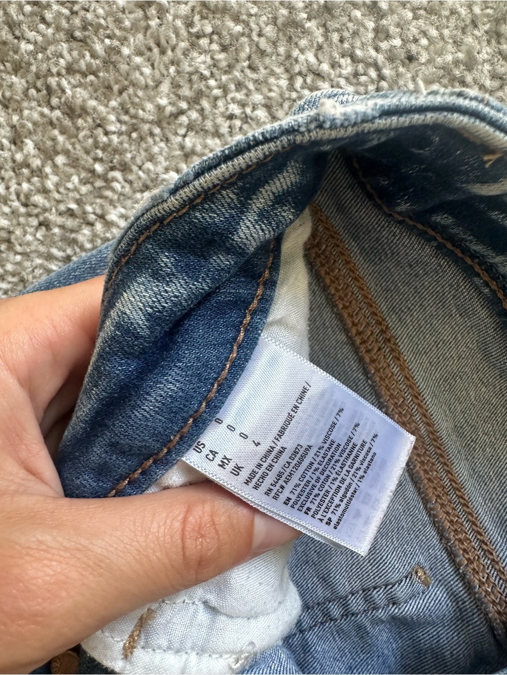 American Eagle Outfitters Ripped Frayed Hem Denim Shorts - Blue - Picture 4 of 4